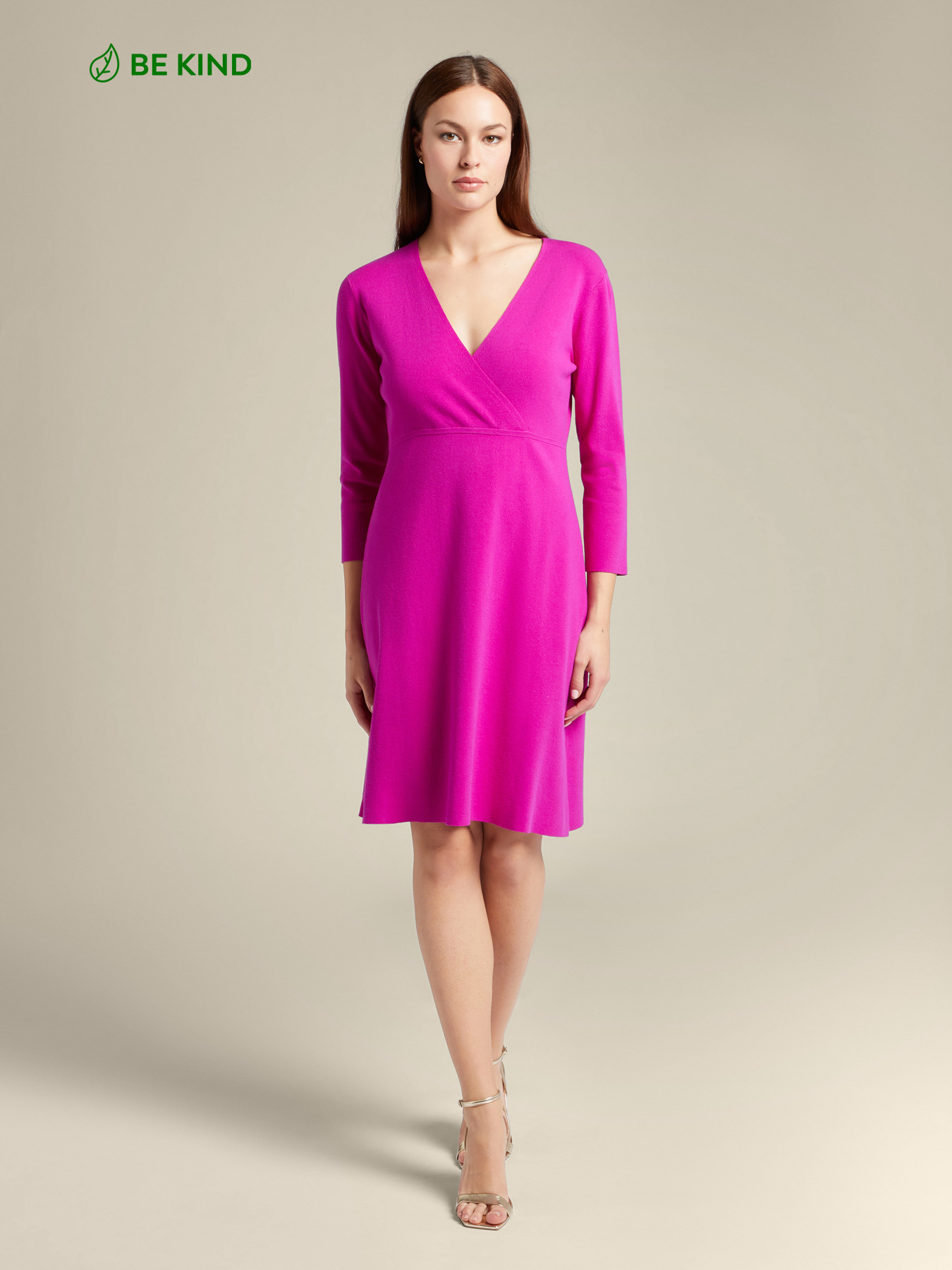 ECOVERO™ viscose dress with crossover front image number 0