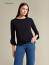 ECOVERO™ viscose sweater with flounce image number 0