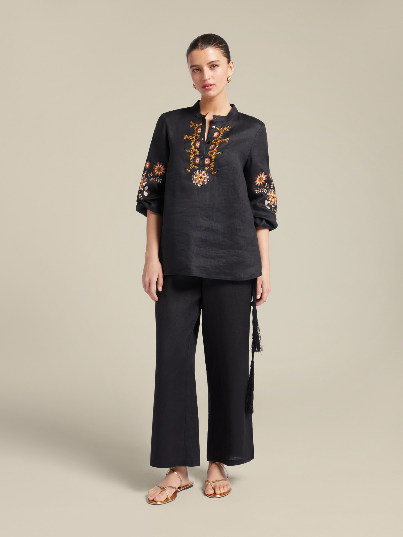 Leinenhose mit G&uuml;rtel image number 0