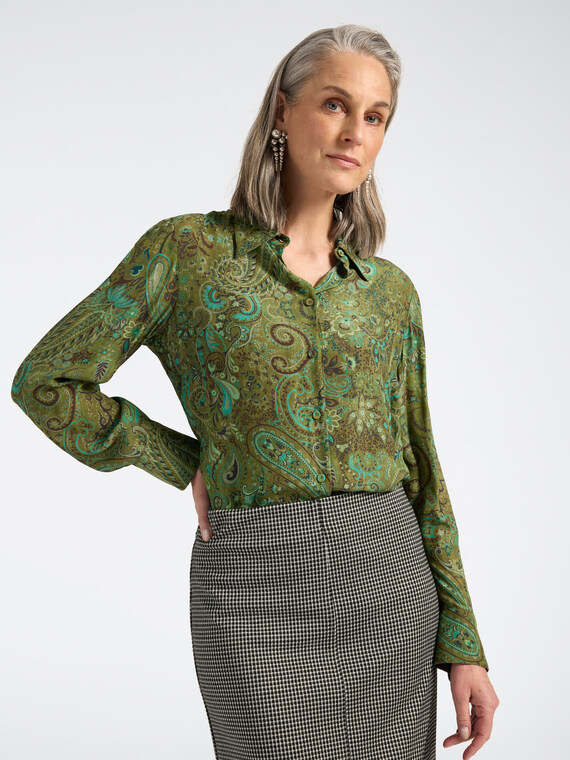 Paisley print viscose shirt