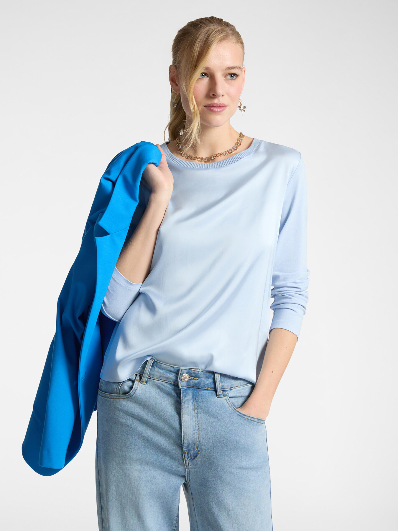 T-shirt en deux tissus image number 0