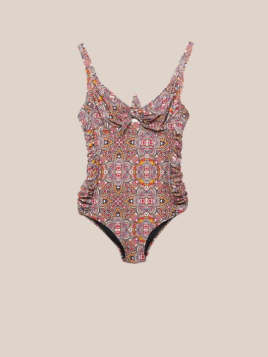 Elenamiro: Fato de banho inteiro estampado Vermelho_2