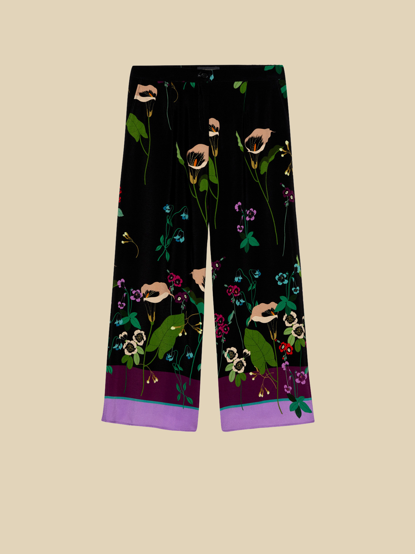 Pantalon cropped &agrave; fleurs image number 5