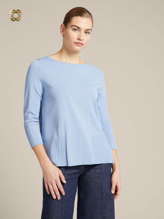 Sweater with wide ribbing