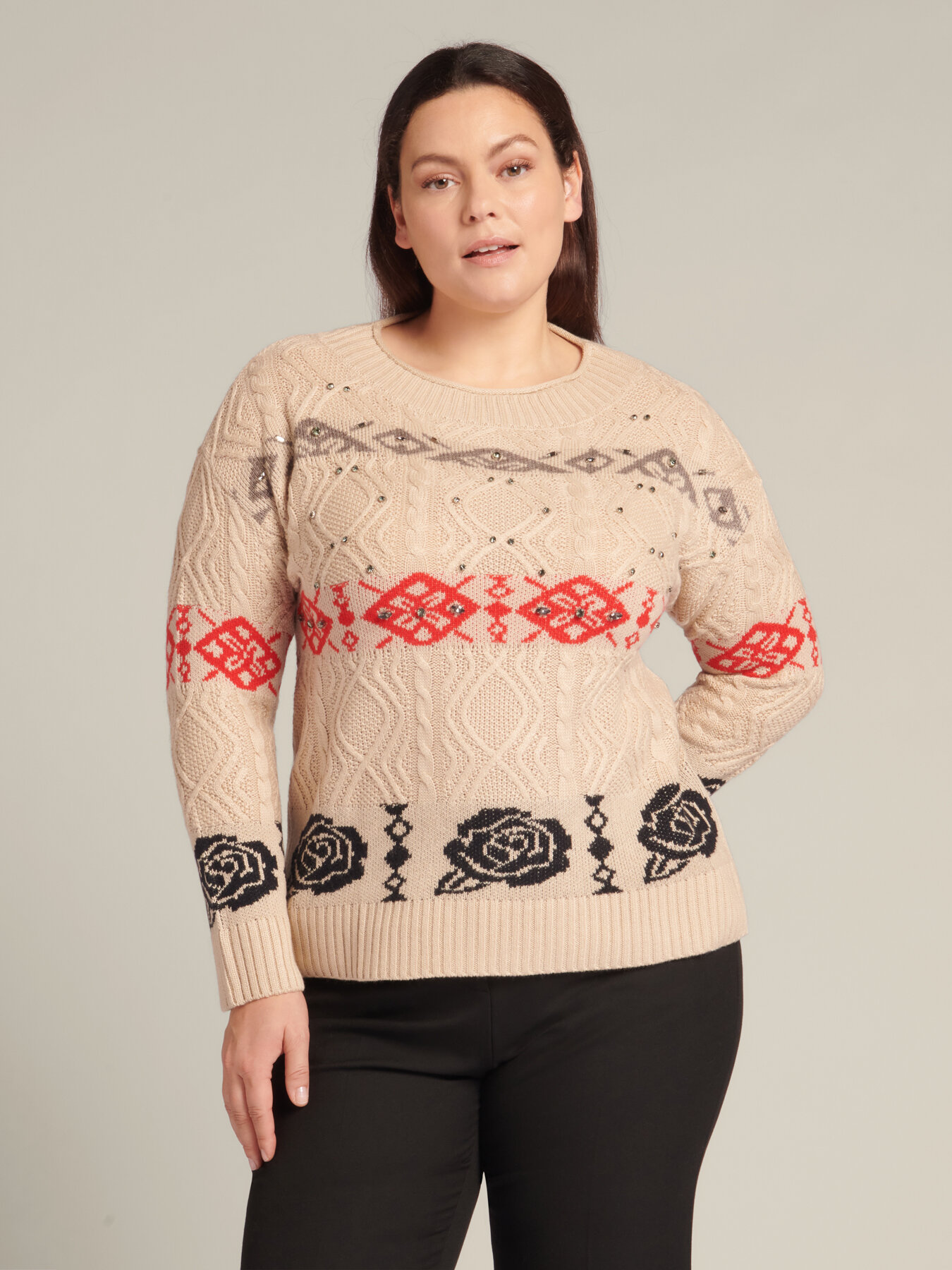 Cashmere blend jacquard sweater image number 8