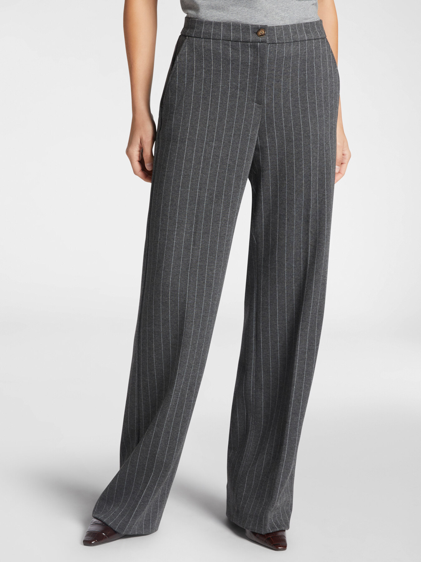 Pinstripe men&rsquo;s cut trousers image number 2