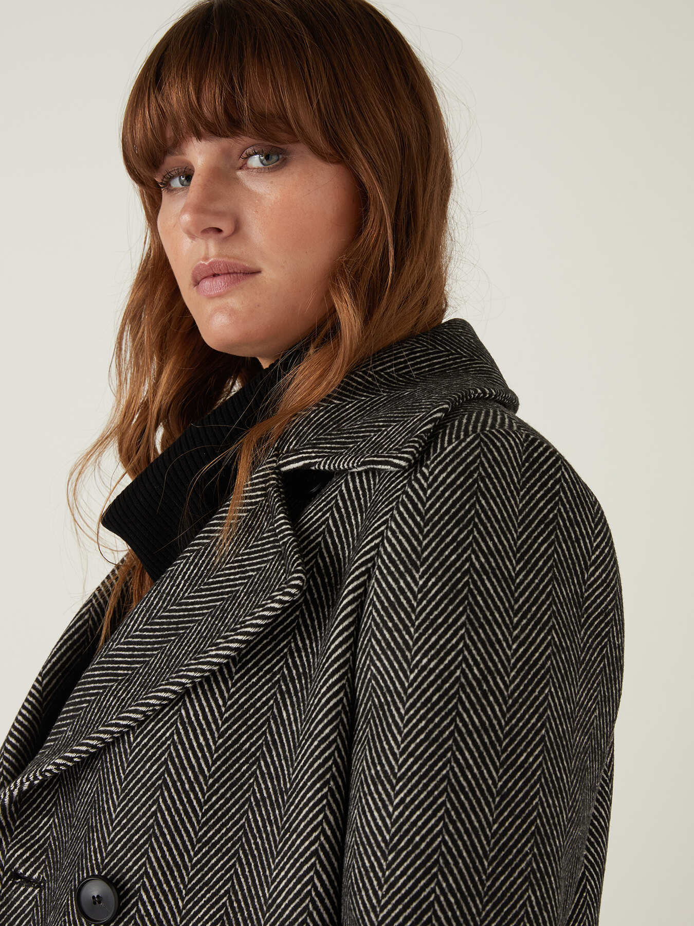 Caban en tissu &agrave; effet chevron image number 3