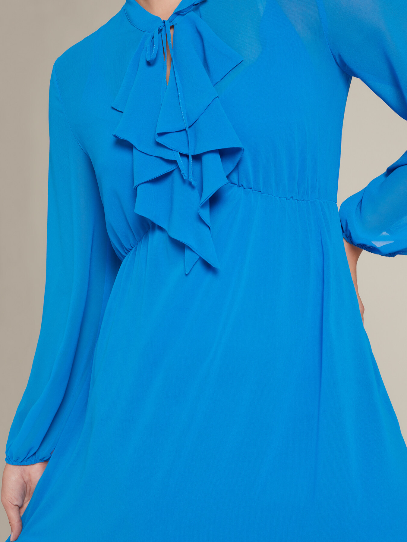 Abito in georgette con jabot image number 3