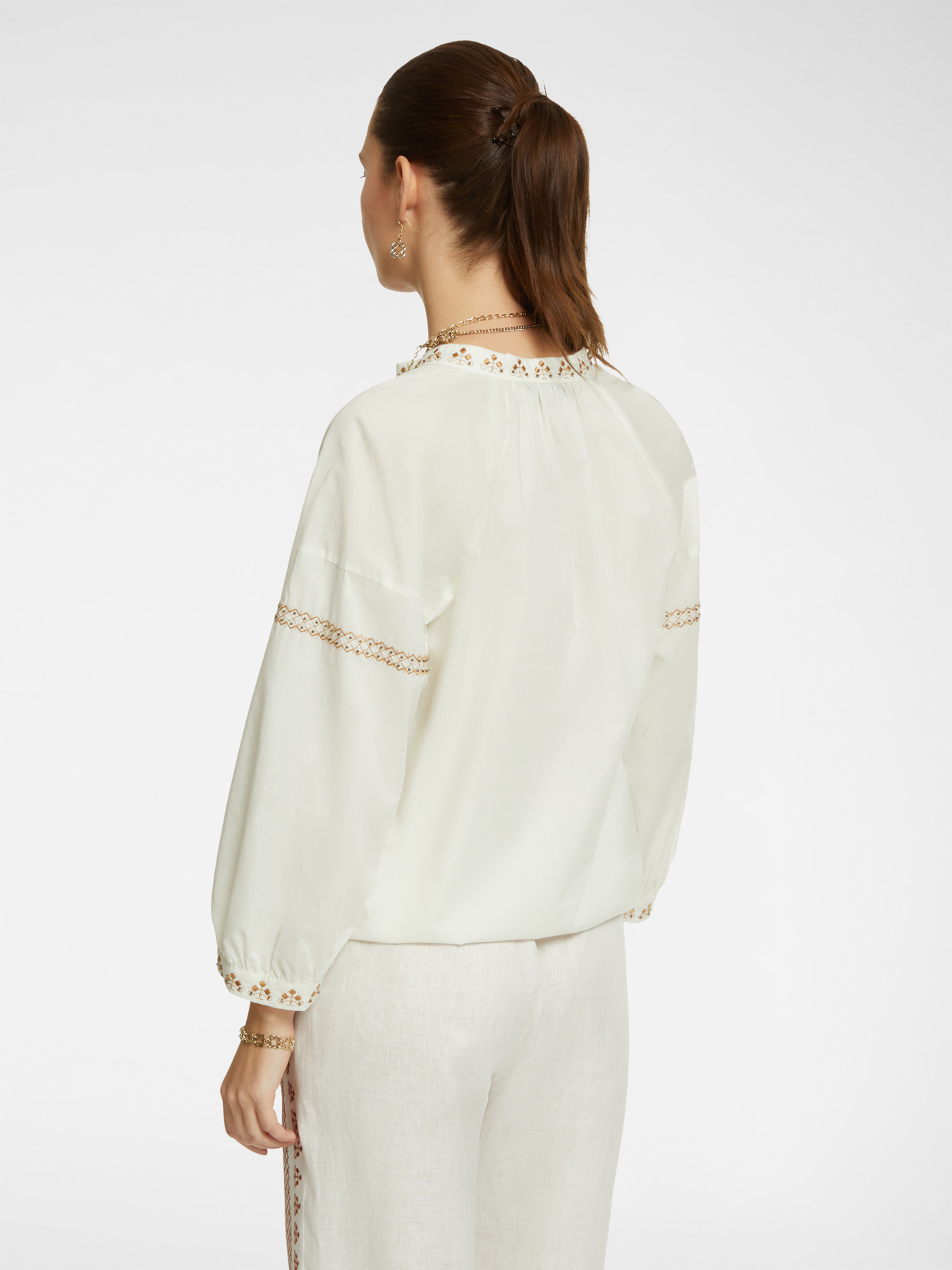 Bluse mit Ethno-Stickerei image number 1