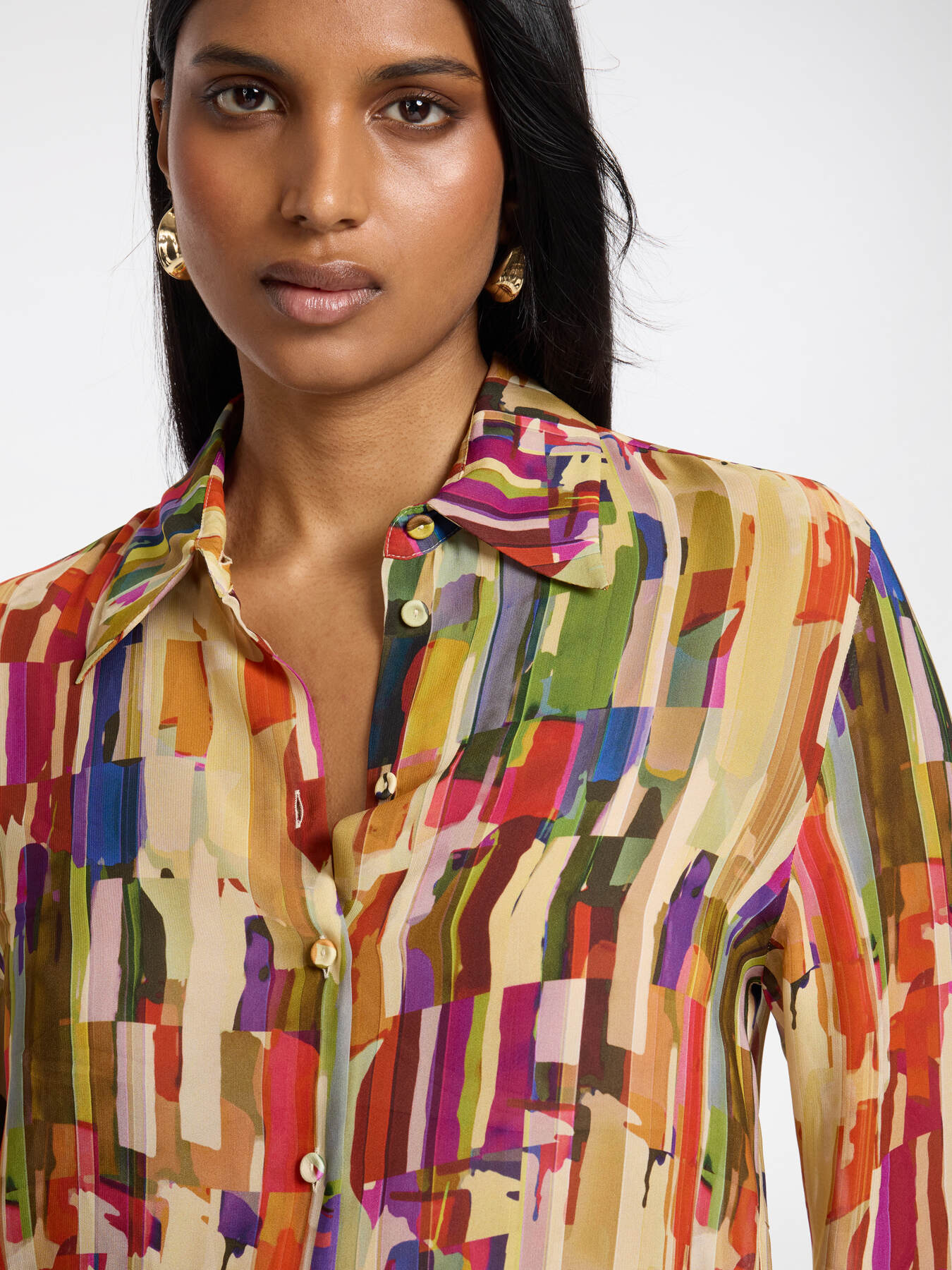 Printed viscose shirt image number 3