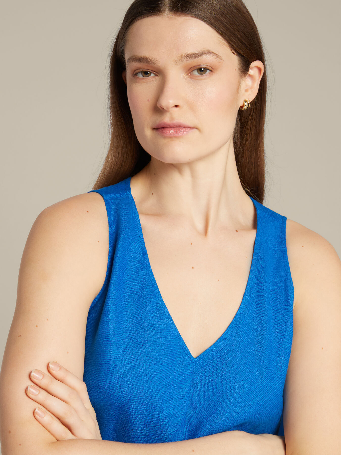 Langflagge Kleid in Leinen image number 3