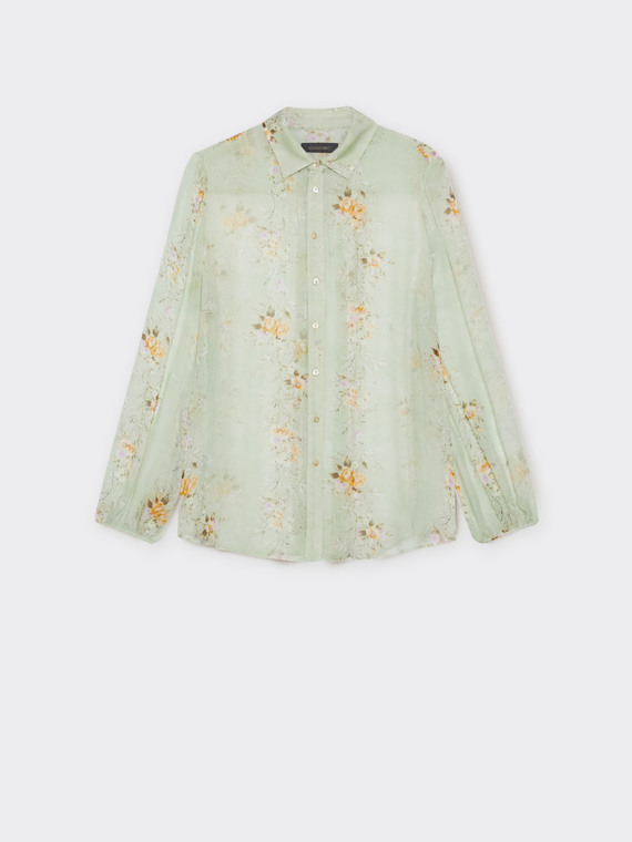 Camisa floral de crepon de viscose