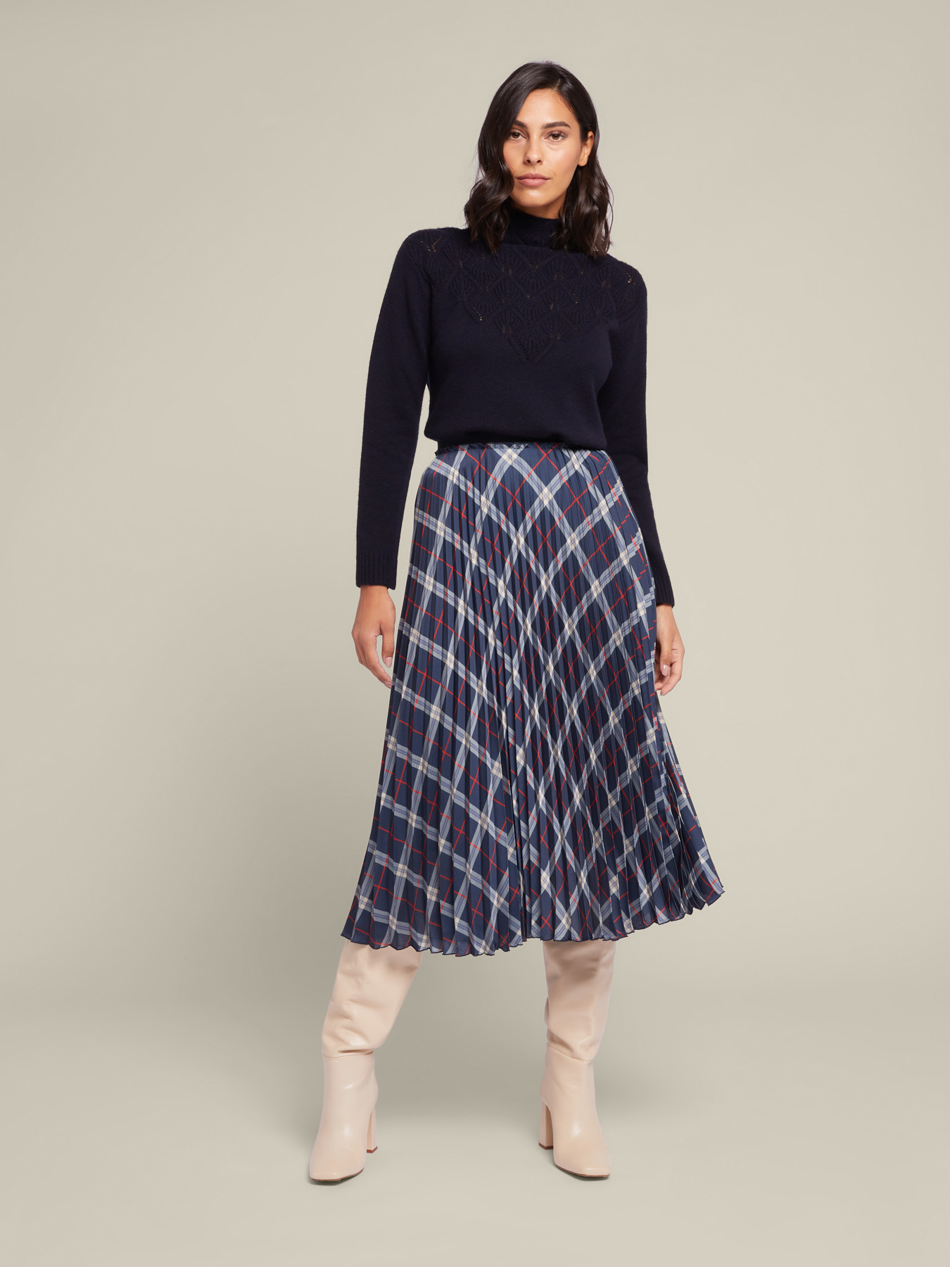 Falda plisada estampada image number 0