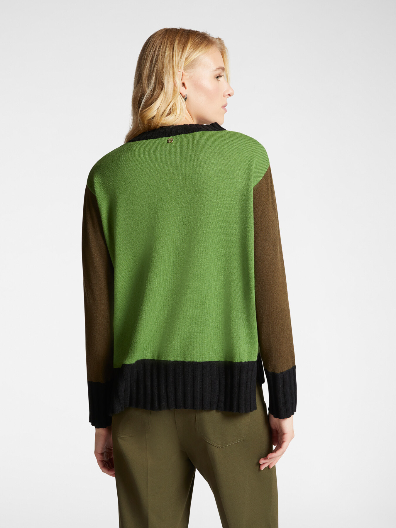 Pull colour block en laine image number 1