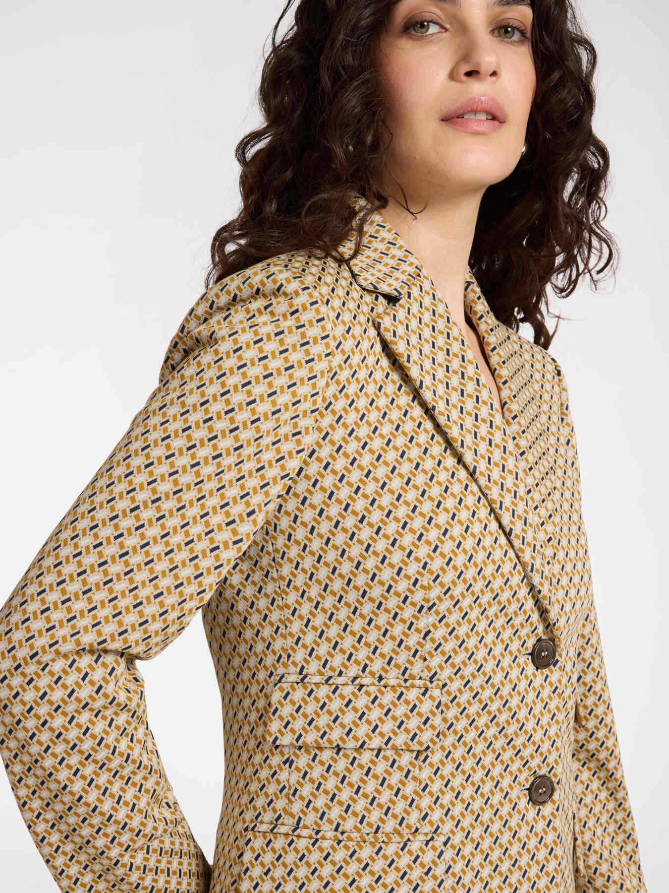 Stretch jacquard blazer image number 3