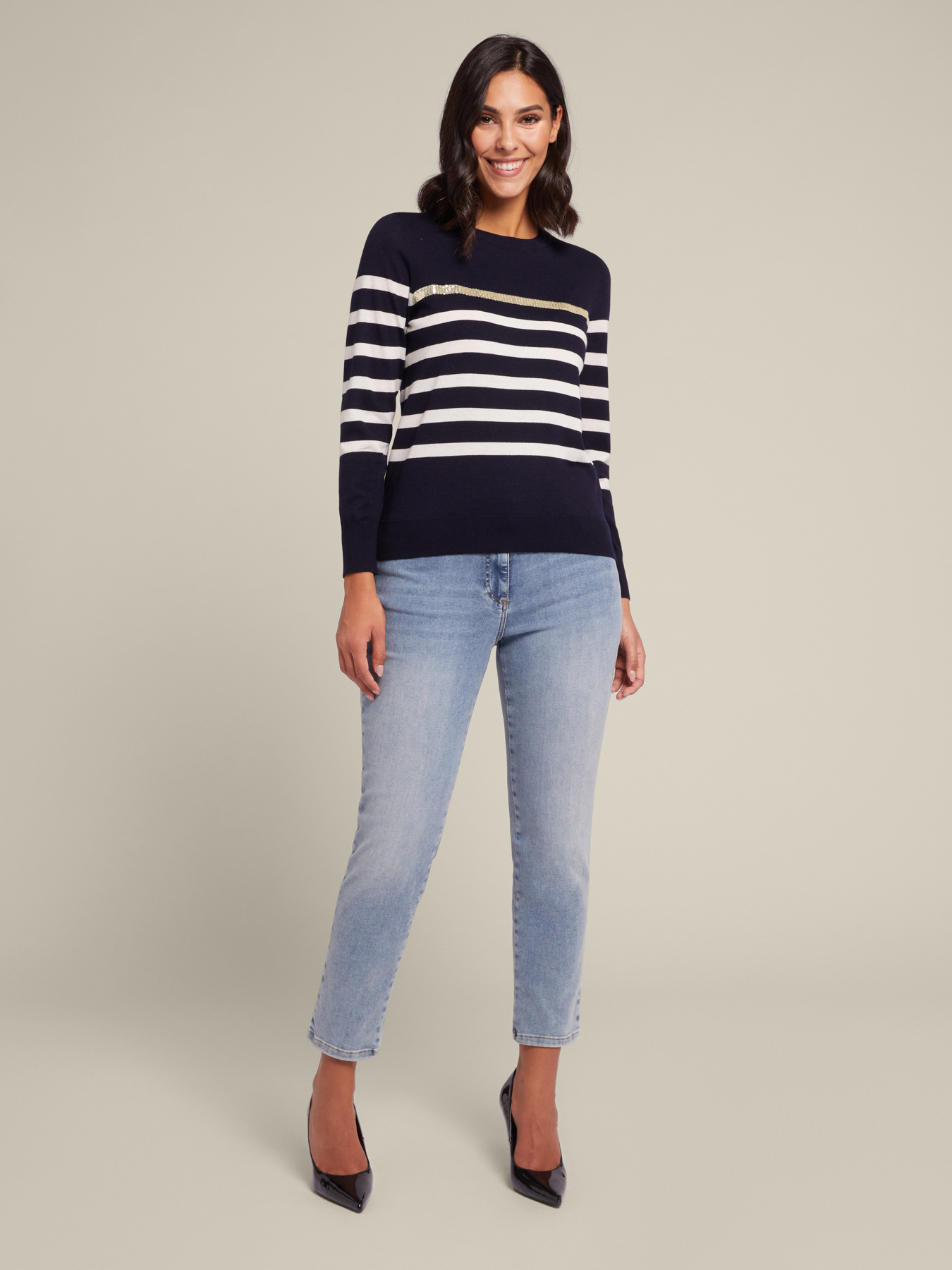 Pull a rayas de lana sostenible image number 2