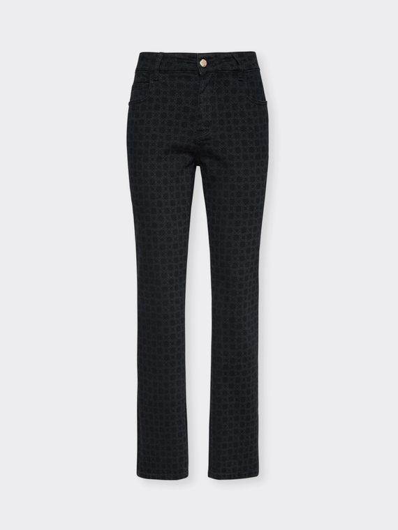 Schwarze Jeans mit Monogramm