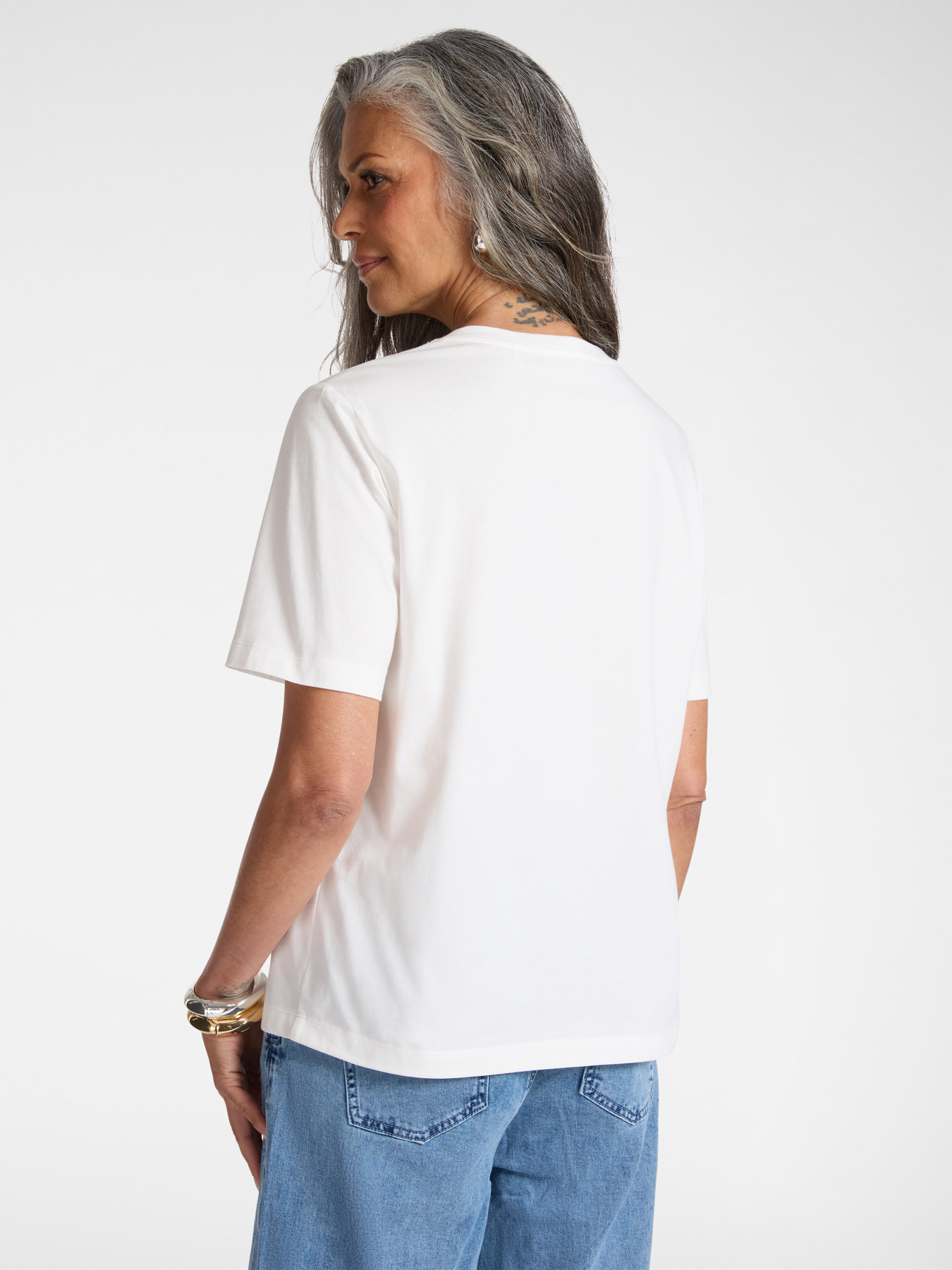 T-shirt with floral embroidery image number 1