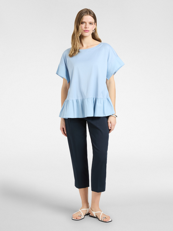 Pantalon droit en satin stretch