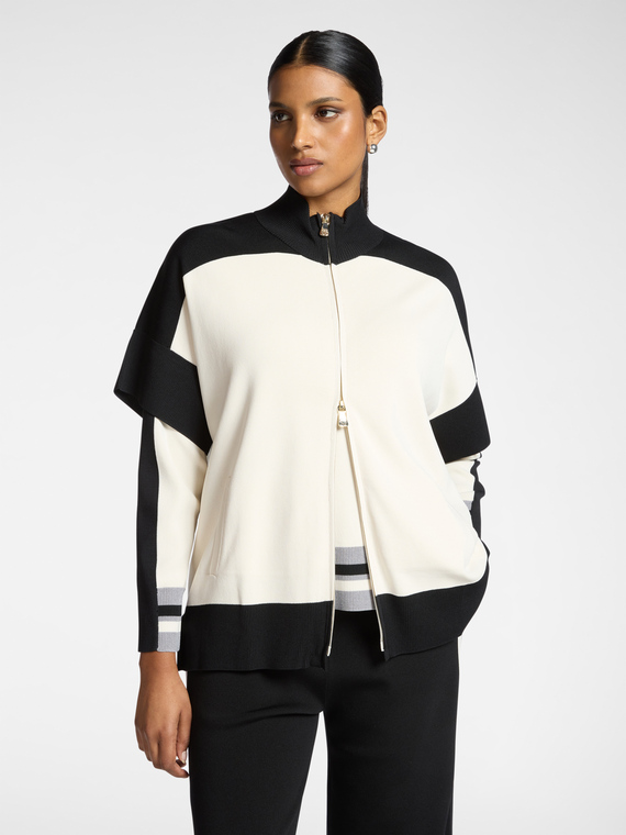 Cardigan manches courtes m&eacute;lange viscose