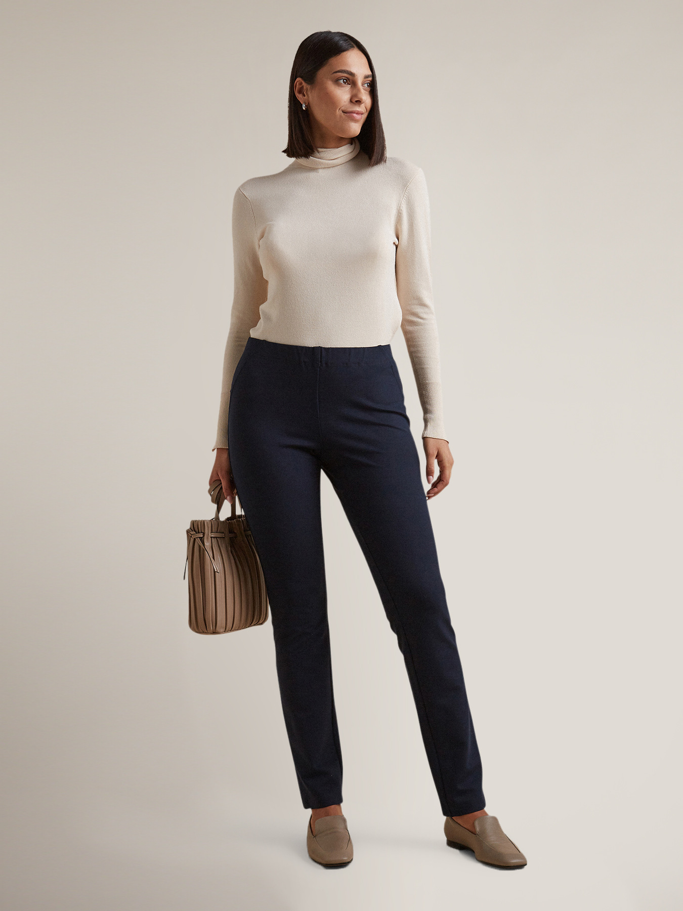 Pantaloni skinny in punto milano image number 0