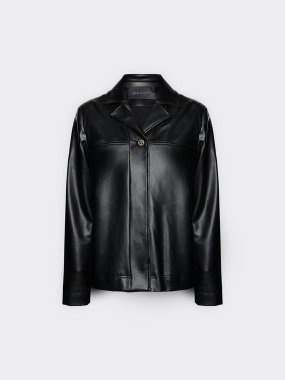 Boxy-Jacke aus beschichtetem Stoff