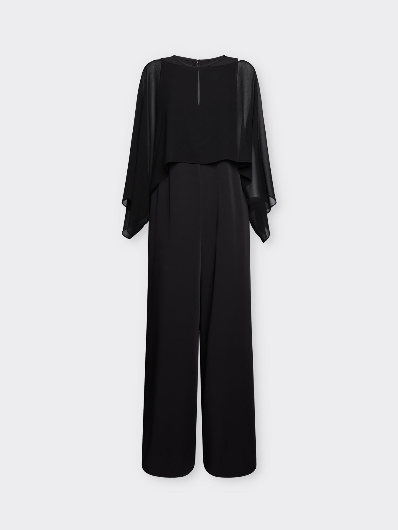 Elegant suit with jumpsuit and cape image number 4