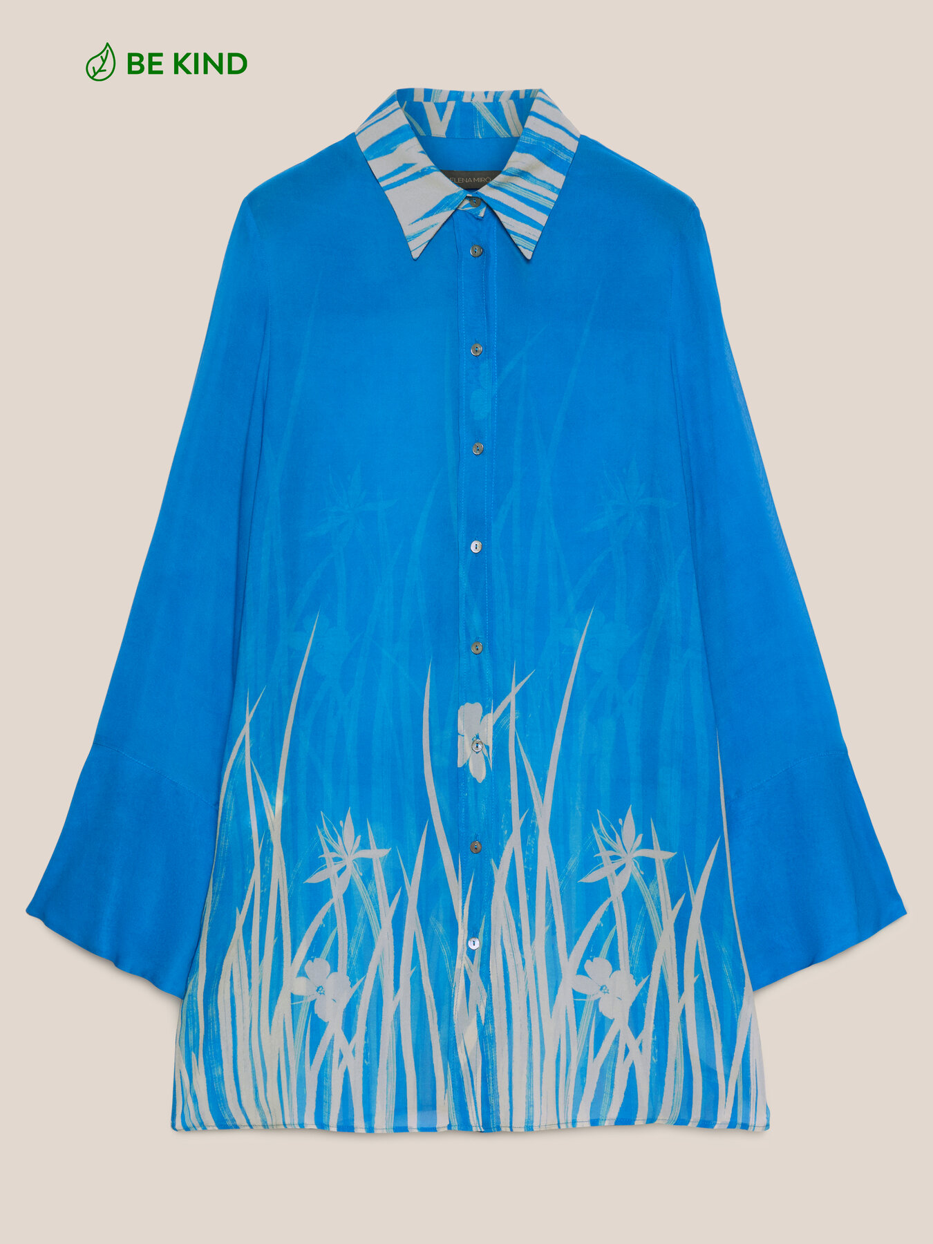 Camisa em georgette com estampa aplicada image number 5