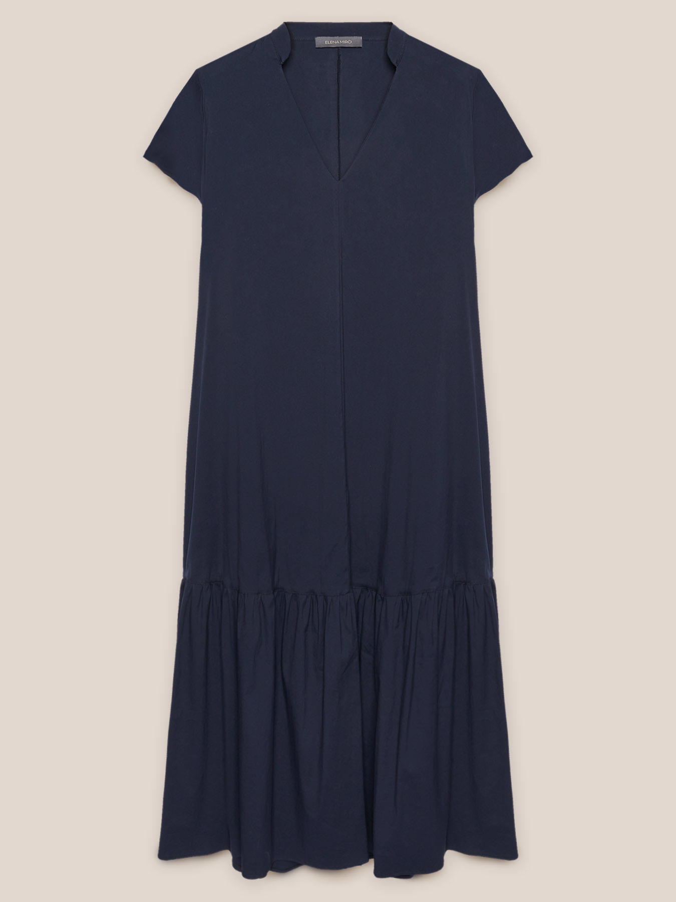 Vestido em popeline com folho image number 4