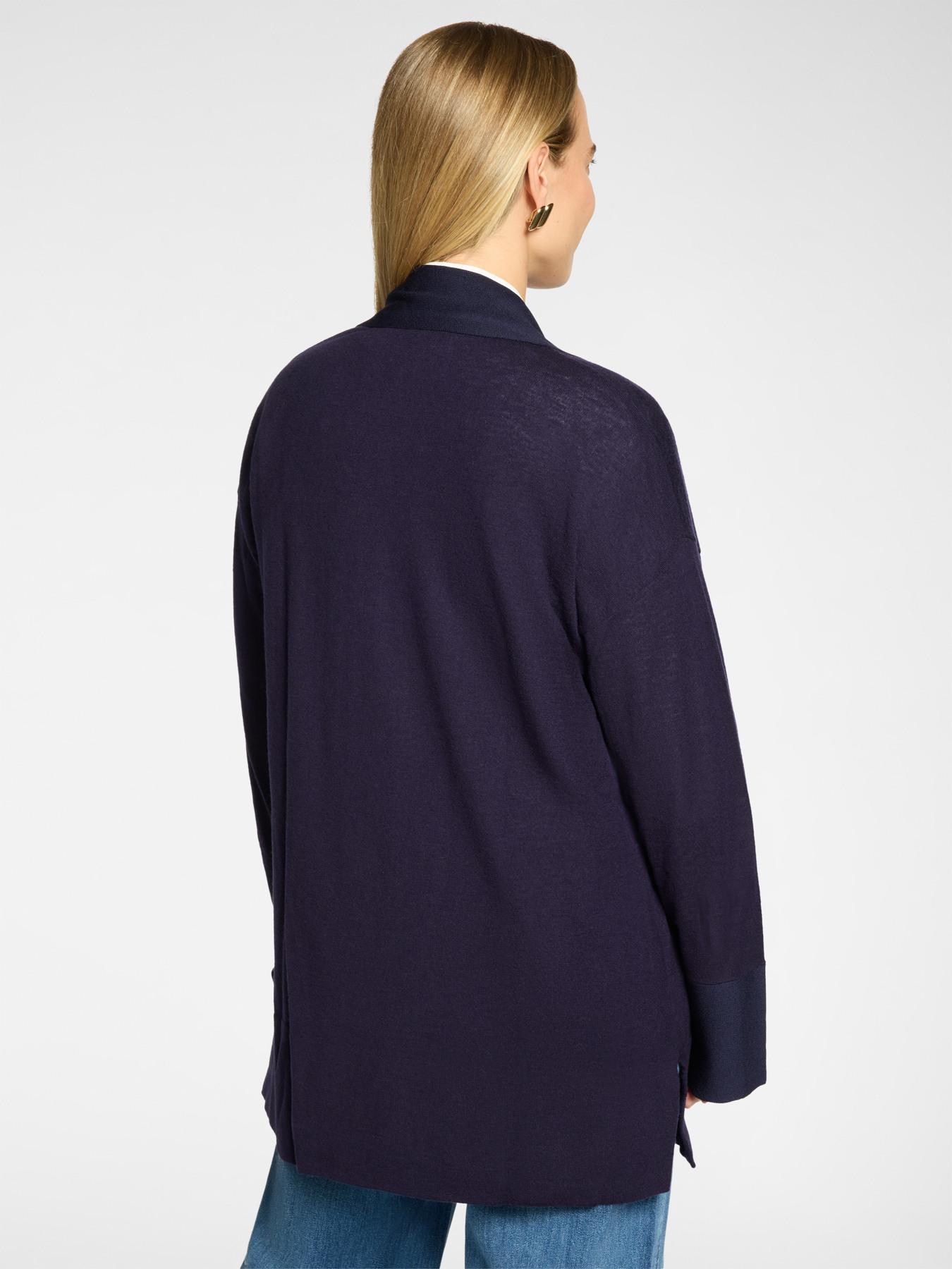 Long cardigan in pure wool image number 1