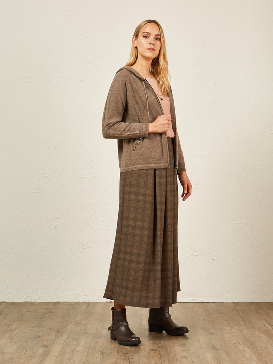 Elenamiro&nbsp;: Jupe longue fantaisie Marron_1