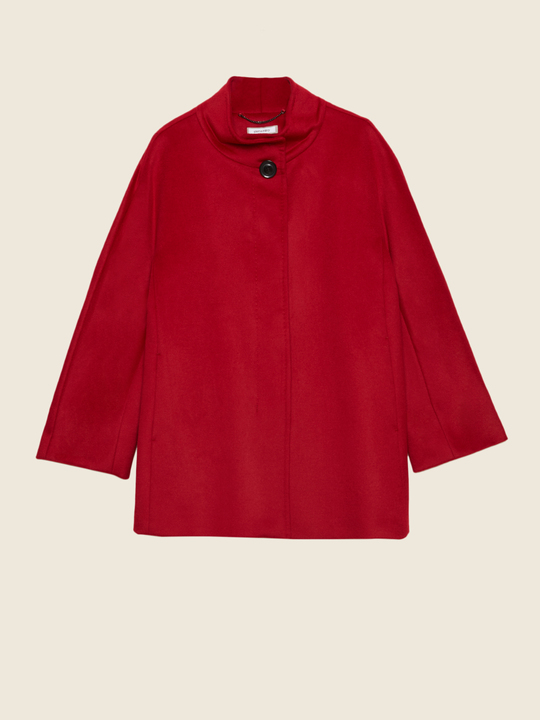 Elenamiro&nbsp;: Manteau kimono en pure laine Rouge_1