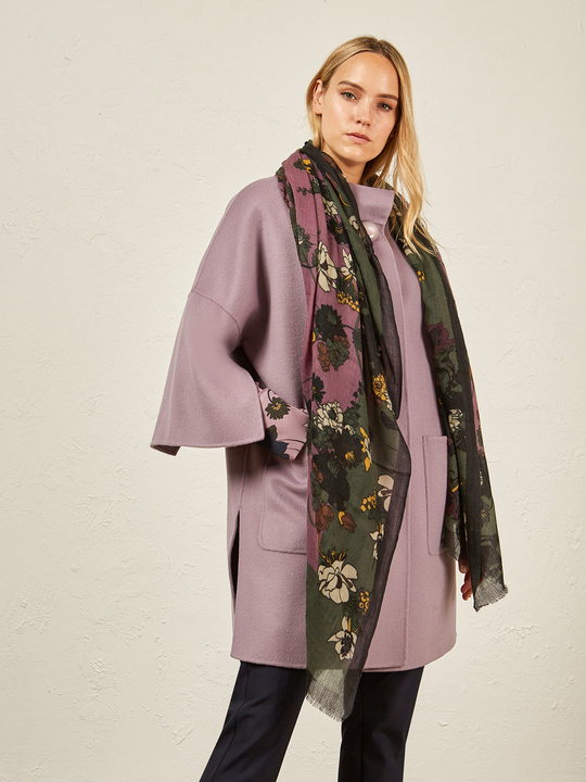 Elenamiro: Echarpe estampada Roxo_1