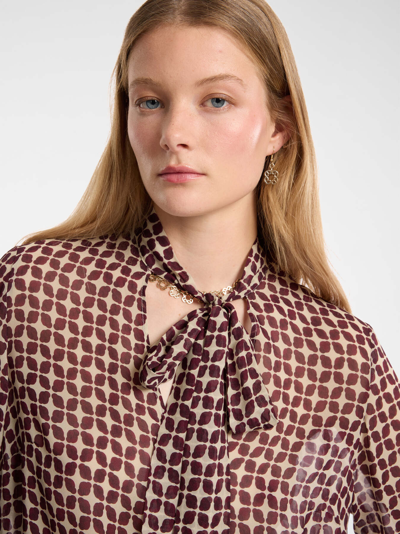 Printed blouse with sash image number 3