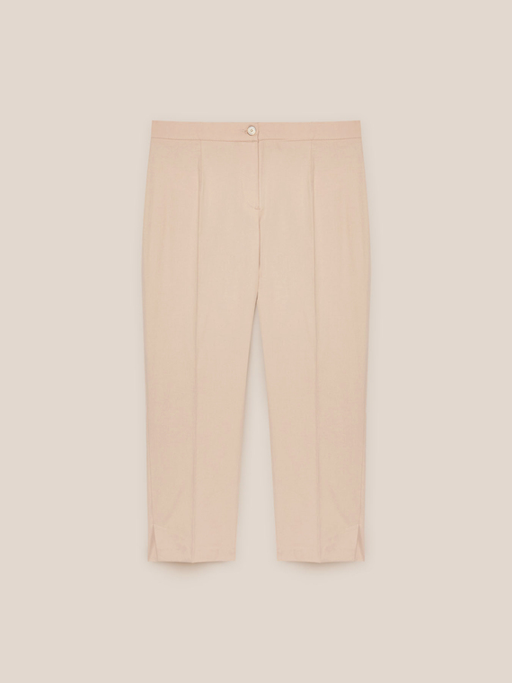 Pantalon capri en coton stretch