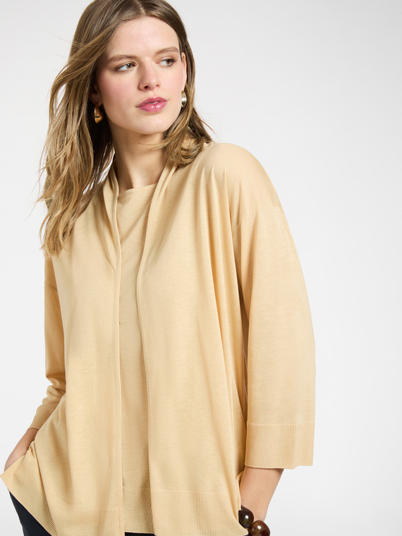 Relaxed fit open-front t-shirt