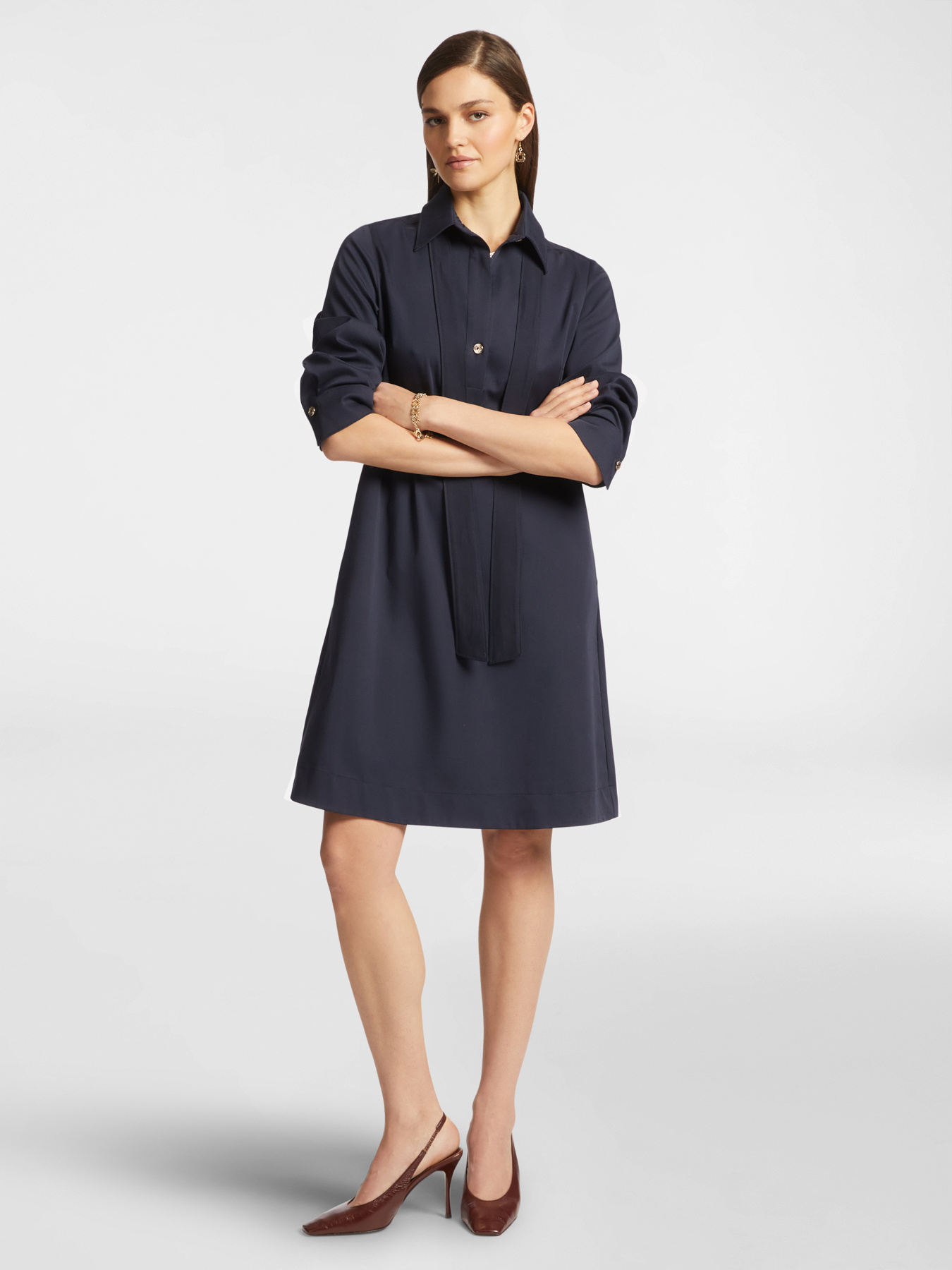 Abito chemisier con fusciacca image number 0