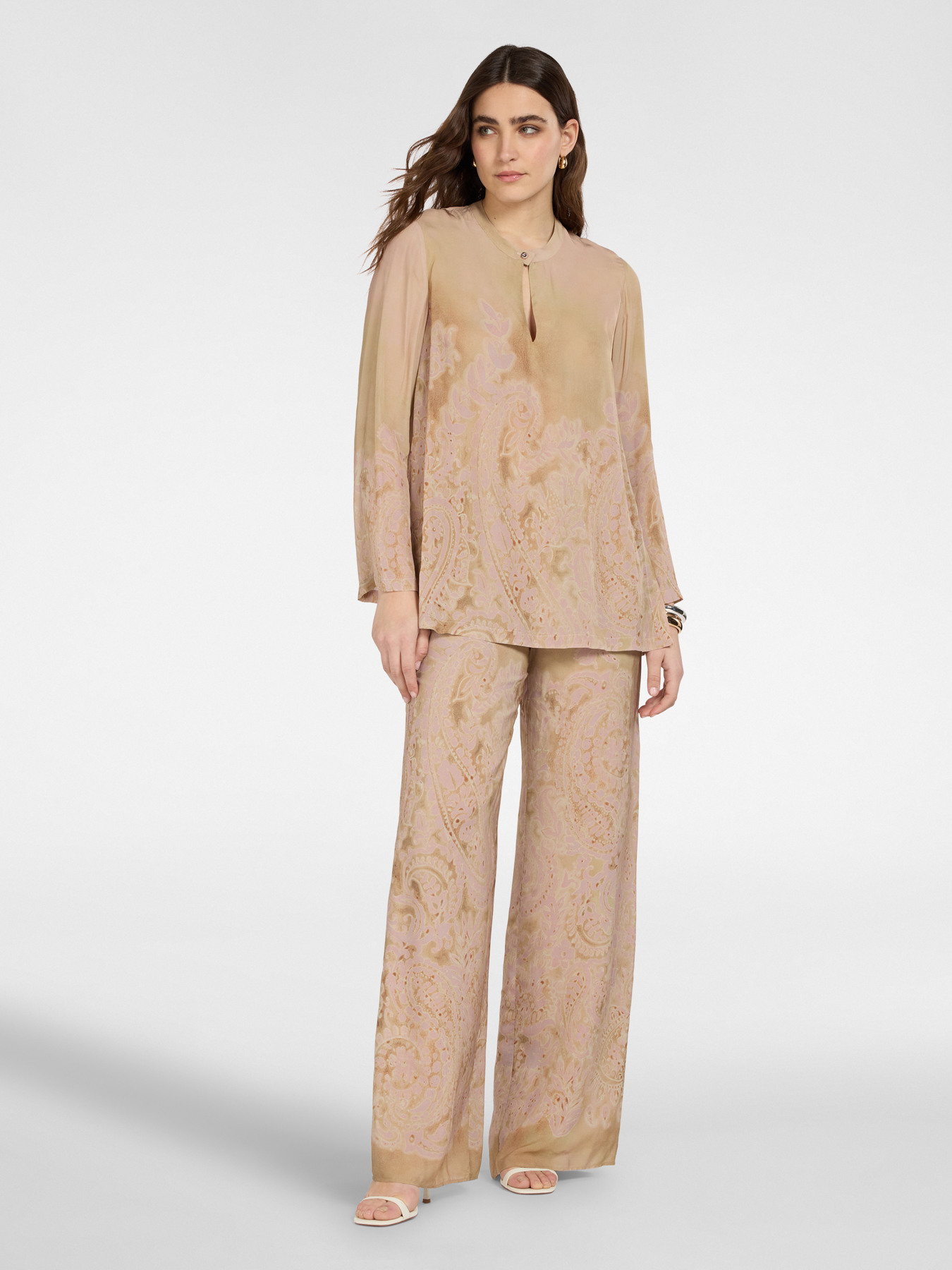 Long printed blouse image number 2