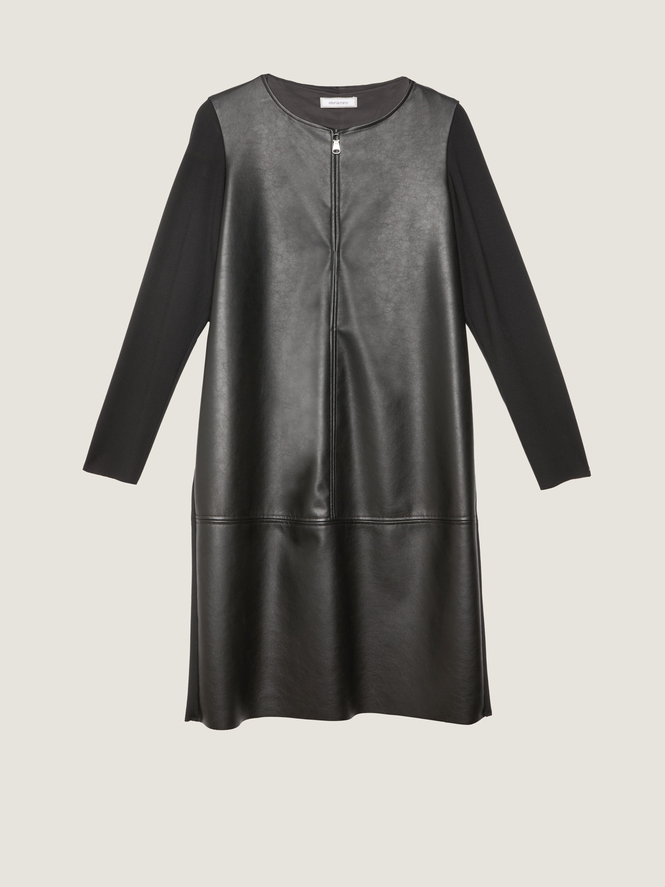 JERSEY AND FAUX LEATHER DRESS image number 4