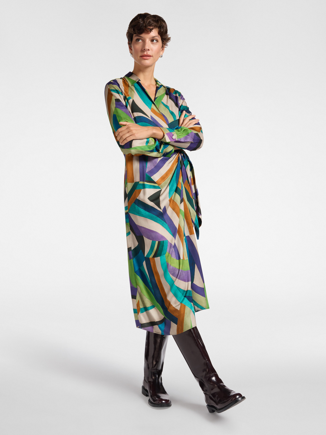 Wrap dress stampa multicolor image number 3