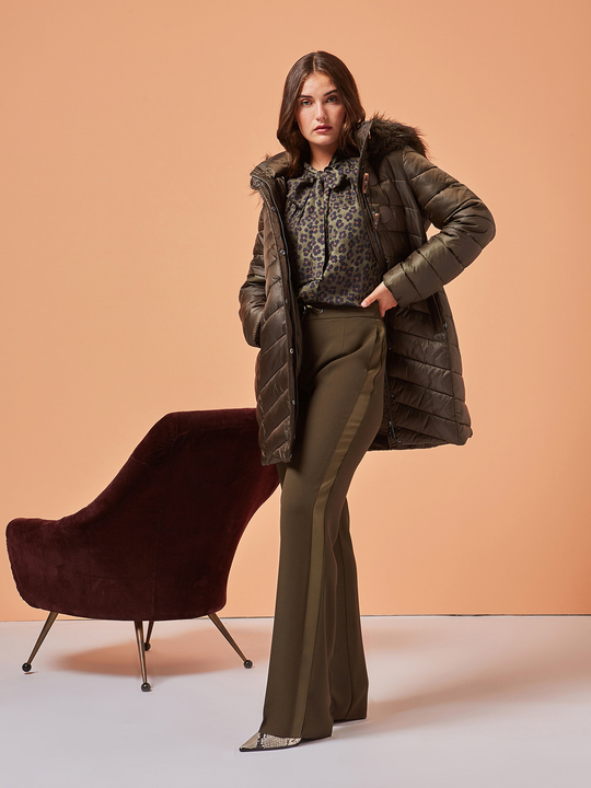 Elenamiro&nbsp;: Doudoune avec brandebourgs Vert_1