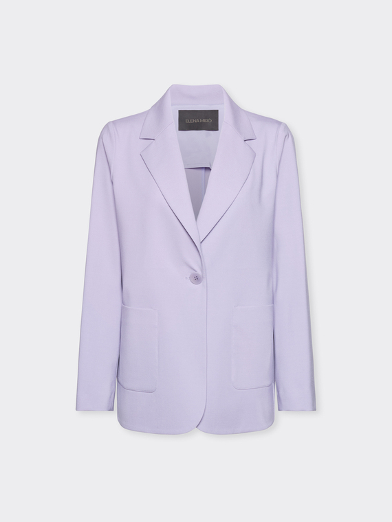 Blazer simple boutonnage en point de Milan