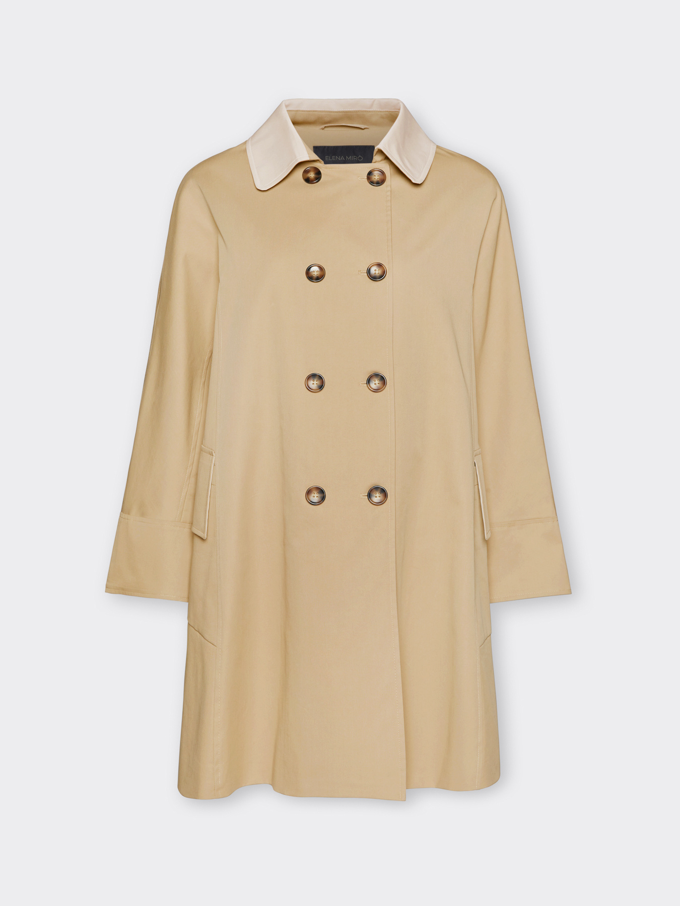 Trench doppiopetto in gabardine image number 4