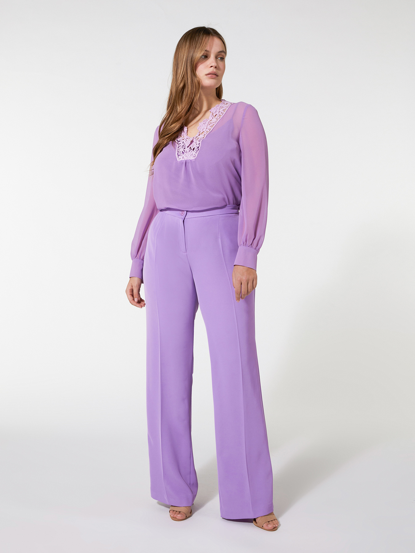 Pantalon droit en tissu fluide image number 0