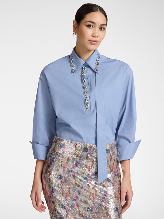 Camisa de popel&iacute;n con cristales