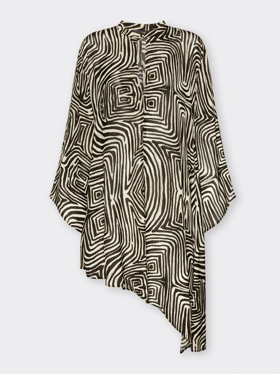 Lange bedruckte Bluse aus Viskose