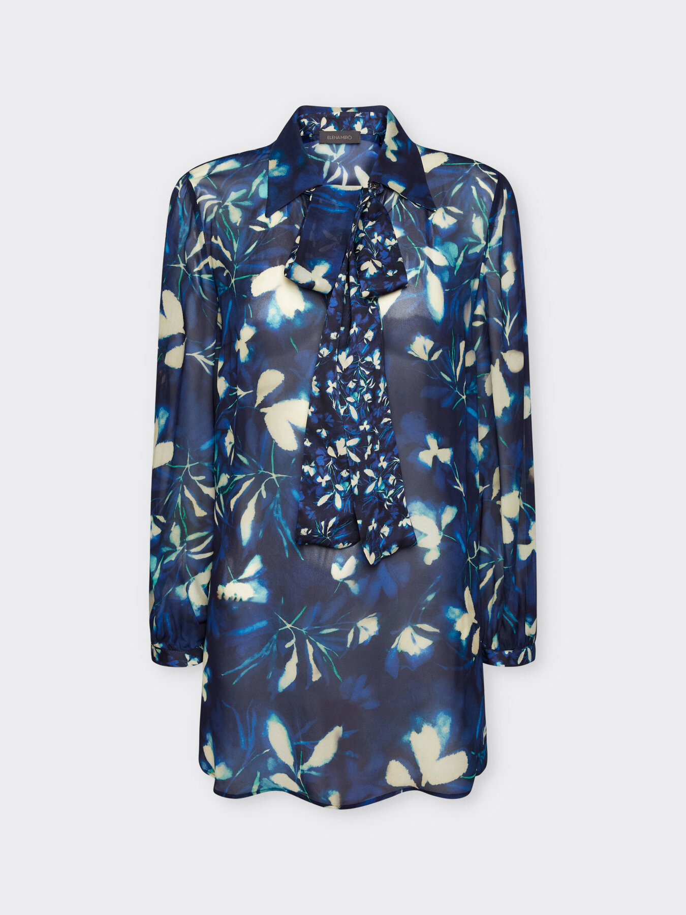 Blouse &agrave; fleurs avec &eacute;charpe au col image number 4