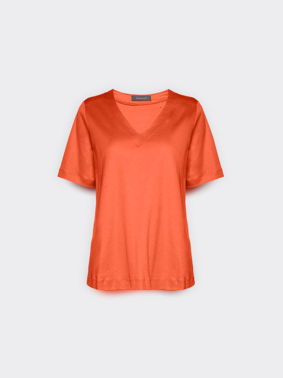 Camiseta de algod&atilde;o decote em V