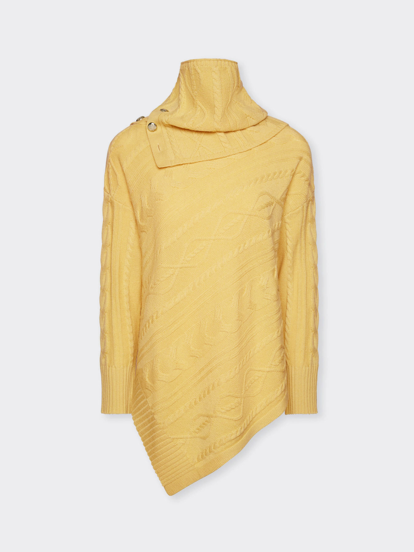 Asymmetrischer Wollpullover mit Zopfmuster image number 5