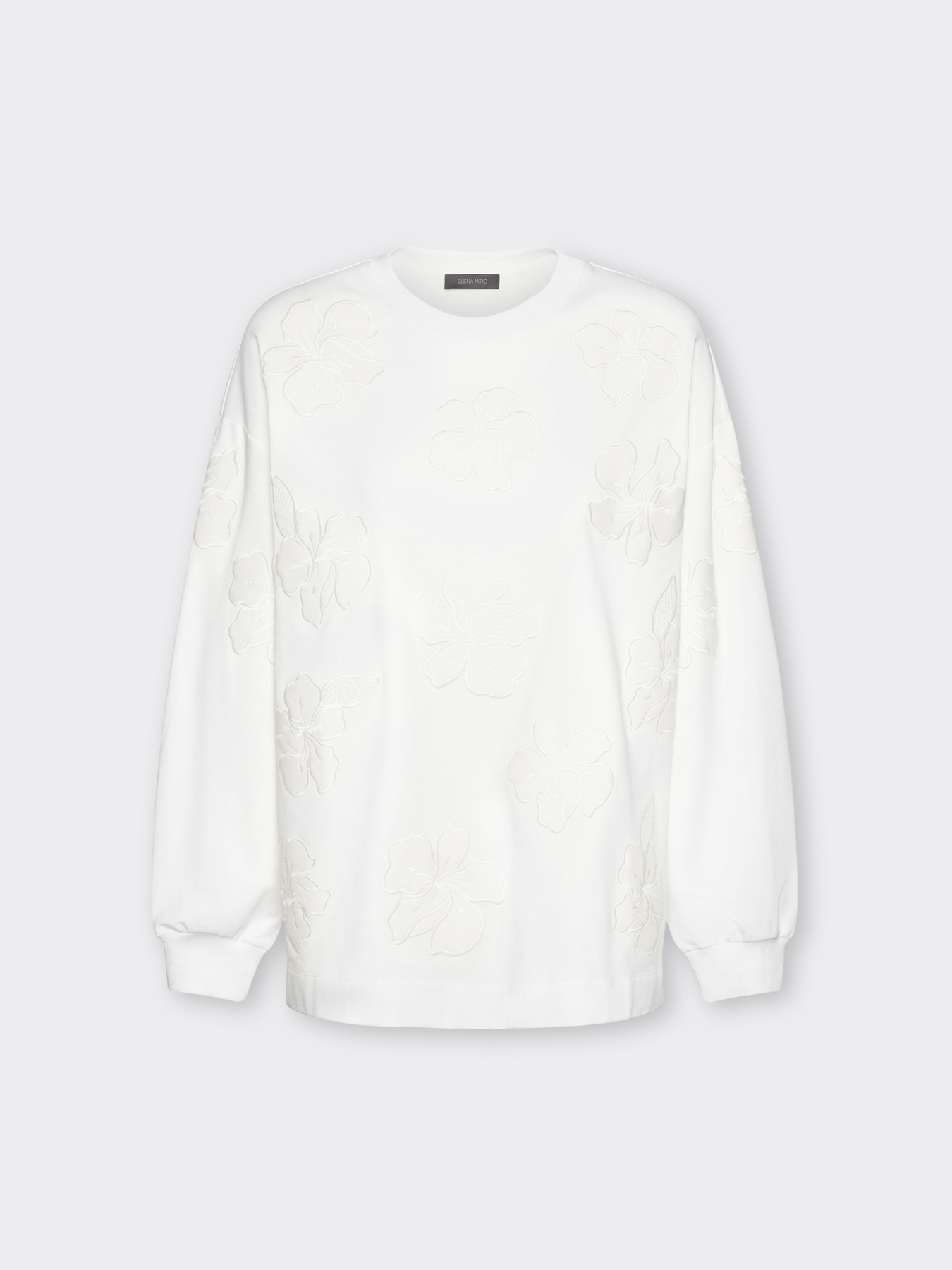 Sweat-shirt ras du cou en coton avec broderies image number 4